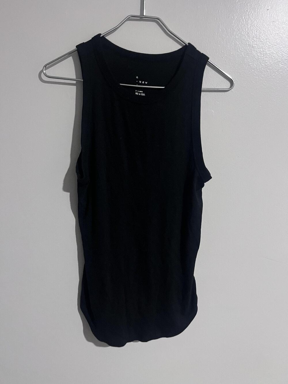 A New Day Tank Womens XL Black Tunic Lightweight Stretch Jersey Casual